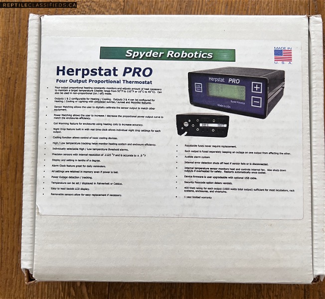 Perfect for incubator temp monitoring: Herpstat Pro - 4 output Proportional Thermostat - Reptile Classifieds Canada